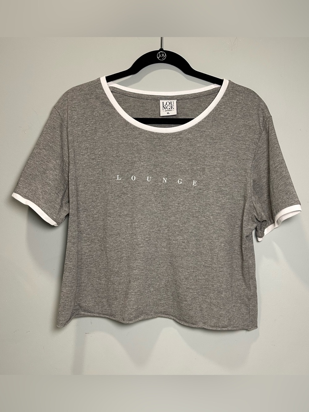 Lounge Apparel Gray Cropped Ringer T-shirt Women’s Size XL